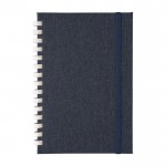 Libreta de RPET con espiral de cartón blanco hojas a rayas A5 color azul primera vista