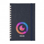 Libreta de RPET con espiral de cartón blanco hojas a rayas A5 segunda vista