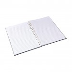 Libreta de RPET con espiral de cartón blanco hojas a rayas A5 quinta vista