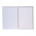 Libreta de RPET con espiral de cartón blanco hojas a rayas A5 sexta vista