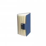 Libreta de PU reciclado con hojas a rayas A5 y bolígrafo tinta azul