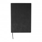 Libreta con efecto pana en la parte superior hojas a rayas A5 color negro primera vista
