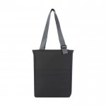 Bolsa de compras de poliéster reciclado multiuso para PC 14” color negro segunda vista trasera