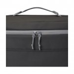 Bolsa isotérmica reciclada e impermeable con bolsillos de malla color negro vista detalle 1