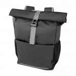 Mochila roll-up impermeable de poliéster reciclado para PC de 15” color negro