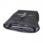 Mochila roll-up impermeable de poliéster reciclado para PC de 15” color negro tercera vista