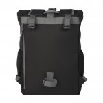 Mochila roll-up impermeable de poliéster reciclado para PC de 15” color negro cuarta vista