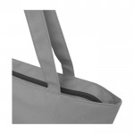 Bolsa de poliéster reciclado multiusos con cremallera principal color gris vista detalle 1