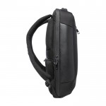 Mochila para PC de poliéster reciclado para tablet y PC de 15,6” color negro vista lateral