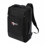 Mochila para portátil resistente de poliéster reciclado 17” color negro vista impresión transfer