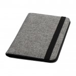 Porta pasaportes RFID de poliéster reciclado con bolsillos especiales color gris jaspeado
