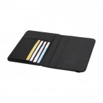 Porta pasaportes RFID de poliéster reciclado con bolsillos especiales color gris jaspeado segunda vista