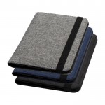 Porta pasaportes RFID de poliéster reciclado con bolsillos especiales color gris jaspeado segunda vista varios colores