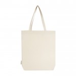 Bolsa de algodón orgánico con base ancha y asas largas 180 g/m2 y 11L color natural segunda vista trasera