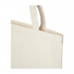Bolsa de algodón orgánico con base ancha y asas largas 180 g/m2 y 11L color natural vista detalle 2