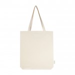 Bolsa de algodón orgánico con base ancha y asas largas 180 g/m2 y 11L color natural segunda vista frontal