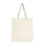 Bolsa de algodón orgánico con capacidad para 14L 180 g/m2 color natural segunda vista frontal