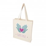 Bolsa de algodón orgánico con capacidad para 14L 180 g/m2 color natural vista impresión serigrafía