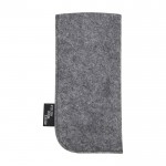 Estuche para gafas de fieltro reciclado de alta calidad y suave color gris oscuro segunda vista trasera