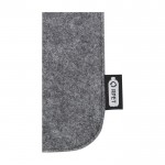 Estuche para gafas de fieltro reciclado de alta calidad y suave color gris oscuro vista detalle 1