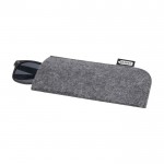 Estuche para gafas de fieltro reciclado de alta calidad y suave color gris oscuro segunda vista