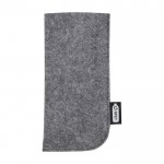Estuche para gafas de fieltro reciclado de alta calidad y suave color gris oscuro segunda vista frontal