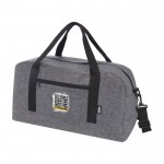 Bolsa multiusos de fieltro reciclado de calidad con correas color gris oscuro vista impresión transfer