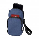 Funda para móvil de poliéster reciclado con correas ajustables color azul marino segunda vista