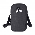 Funda para móvil de poliéster reciclado con correas ajustables color gris oscuro segunda vista trasera