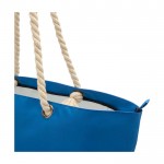 Bolsa de playa de poliéster reciclado con asas de cordón 23L color azul real vista detalle 1
