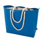 Bolsa de playa de poliéster reciclado con asas de cordón 23L color azul real segunda vista