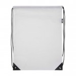 Mochila de cuerdas non-woven duradero y resistente al desgarro 5L color blanco segunda vista frontal