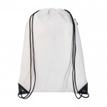 Mochila de cuerdas non-woven duradero y resistente al desgarro 5L color blanco tercera vista frontal