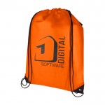 Mochila de cuerdas non-woven duradero y resistente al desgarro 5L color naranja vista impresión serigrafía