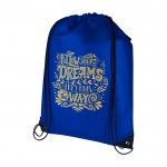 Mochila de cuerdas non-woven duradero y resistente al desgarro 5L color azul real vista impresión serigrafía