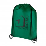 Mochila de cuerdas non-woven duradero y resistente al desgarro 5L color verde vista impresión serigrafía