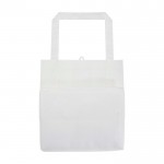 Bolsa multiusos de poliéster reciclado con base de apoyo 29L color blanco segunda vista trasera