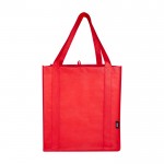 Bolsa multiusos de poliéster reciclado con base de apoyo 29L color rojo tercera vista frontal