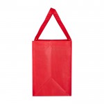 Bolsa multiusos de poliéster reciclado con base de apoyo 29L color rojo vista lateral
