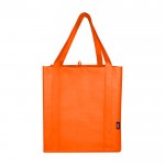 Bolsa multiusos de poliéster reciclado con base de apoyo 29L color naranja tercera vista frontal