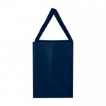 Bolsa multiusos de poliéster reciclado con base de apoyo 29L color azul marino vista lateral
