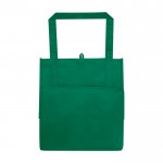 Bolsa multiusos de poliéster reciclado con base de apoyo 29L color verde segunda vista trasera