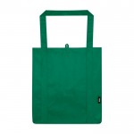 Bolsa multiusos de poliéster reciclado con base de apoyo 29L color verde segunda vista frontal
