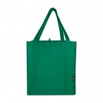 Bolsa multiusos de poliéster reciclado con base de apoyo 29L color verde tercera vista frontal