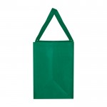 Bolsa multiusos de poliéster reciclado con base de apoyo 29L color verde vista lateral