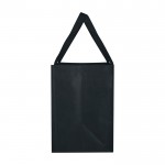 Bolsa multiusos de poliéster reciclado con base de apoyo 29L color negro vista lateral