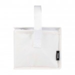 Bolsa térmica de non-woven reciclado para 6 latas y capacidad 4L color blanco vista lateral