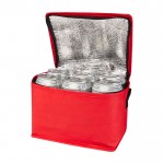 Bolsa térmica de non-woven reciclado para 6 latas y capacidad 4L color rojo