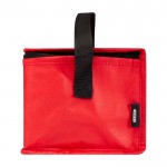 Bolsa térmica de non-woven reciclado para 6 latas y capacidad 4L color rojo vista lateral
