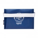 Bolsa térmica de non-woven reciclado para 6 latas y capacidad 4L color azul real vista impresión serigrafía